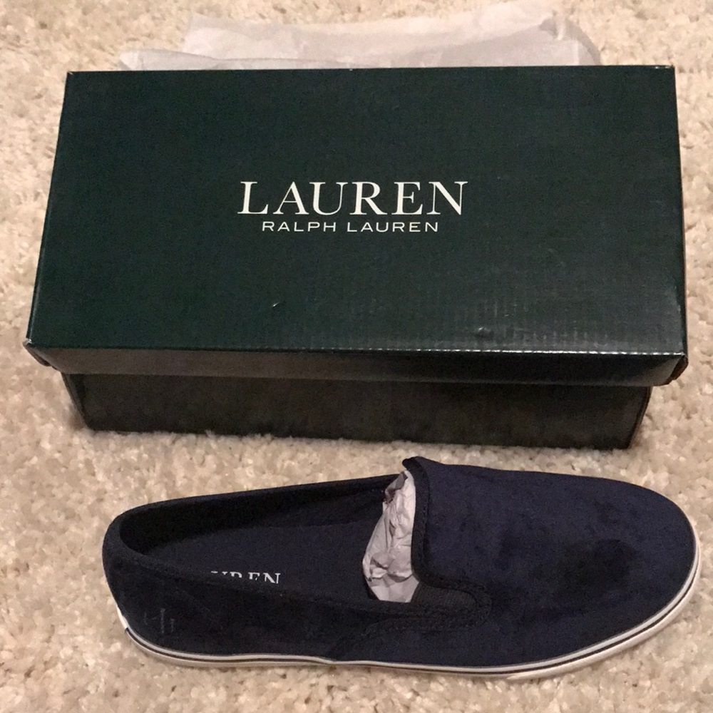 Lauren Ralph Lauren velvet slip on sneakers